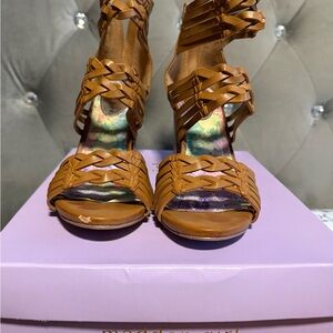 Madden Girl Tan Heeled Boots